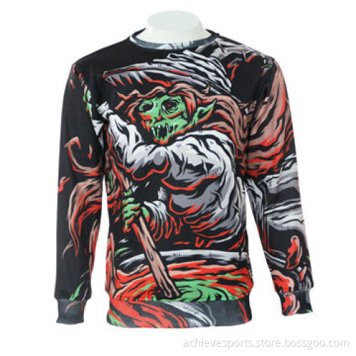 Custom long-sleeved sweatshirt with no size and color limit, sublimation printed